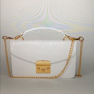 Paolo Bentini White  Croco Handbag Made In Italy